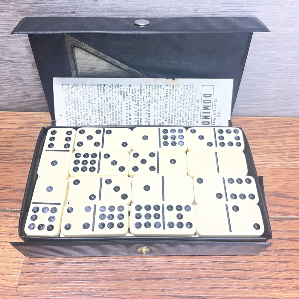Dominoes Double 9 Nine White Tile Set Of 55 Pieces Thick Tile Domino